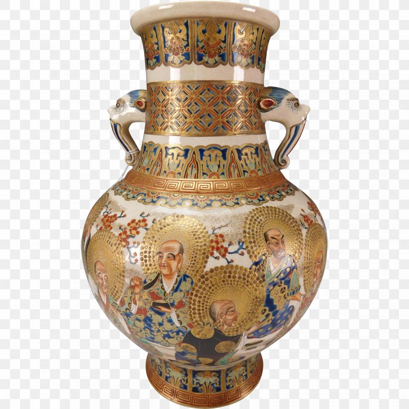 Vase Pottery Satsuma Ware Ceramic Meiji Period, PNG, 1648x1648px, Vase, Artifact, Censer, Ceramic, Earthenware Download Free