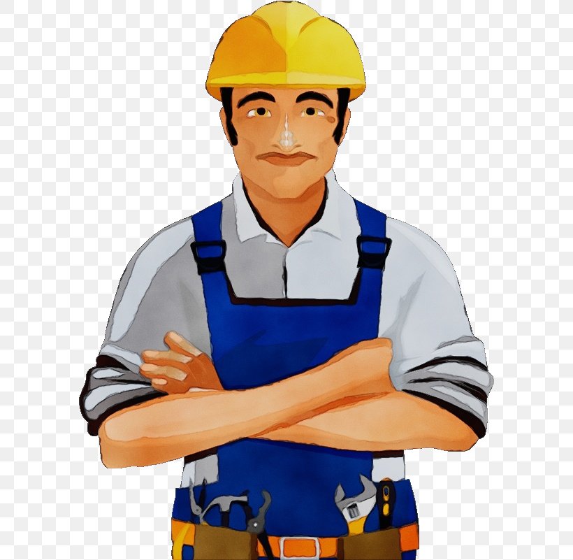 Construction Worker Personal Protective Equipment Cartoon Workwear Job,  PNG, 595x801px, Watercolor, Cartoon, Construction Worker, Engineer, Finger