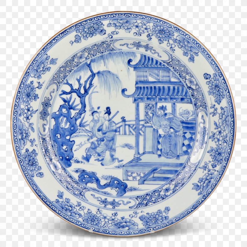 Plate Ceramic Porcelain Blue And White Pottery Platter, PNG, 1000x1000px, 18th Century, Plate, Blue And White Porcelain, Blue And White Pottery, Bowl Download Free