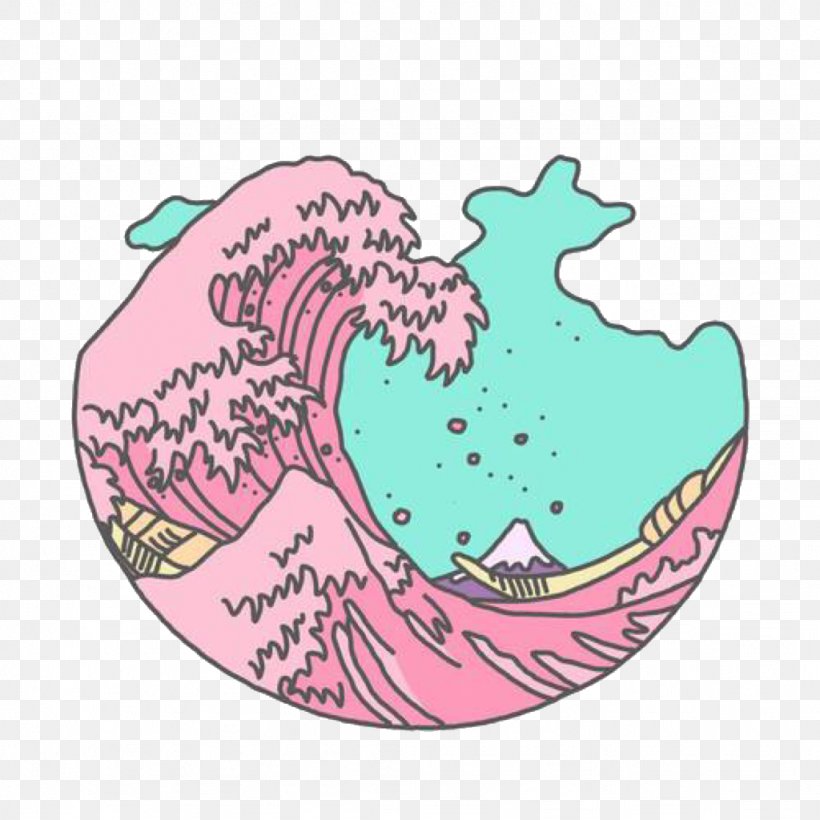 The Great Wave Off Kanagawa Japan T-shirt Drawing Pastel, PNG, 1024x1024px, Watercolor, Cartoon, Flower, Frame, Heart Download Free
