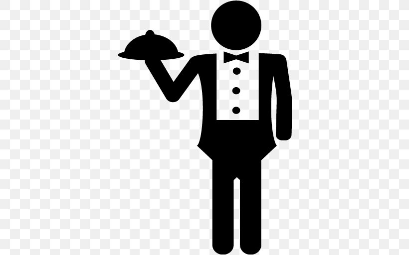 Waiter Black And White Hotel Clip Art, PNG, 512x512px, Waiter, Black, Black And White, Color, Foodservice Download Free