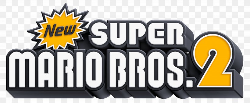 New Super Mario Bros. 2 Super Mario 3D Land, PNG, 4862x2007px, New Super Mario Bros 2, Area, Banner, Brand, Logo Download Free