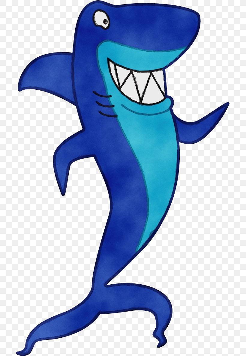 Shark, PNG, 713x1187px, Watercolor, Cartilaginous Fish, Cartoon, Cetacea, Dolphin Download Free