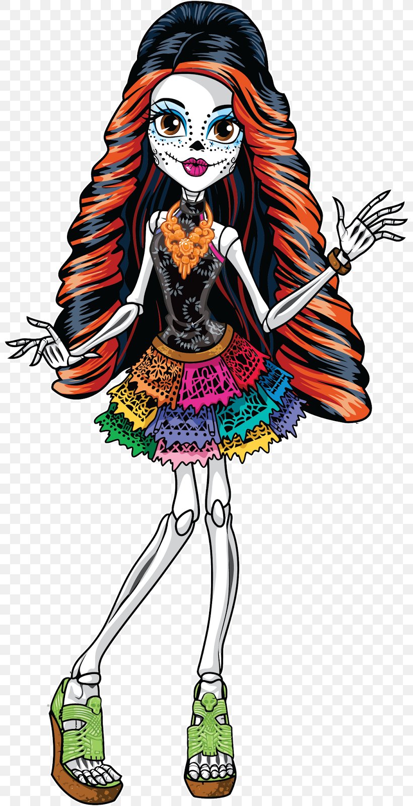 Skelita Calaveras Monster High Doll Calaca, PNG, 803x1600px, Calavera, Art, Calaca, Character, Costume Design Download Free