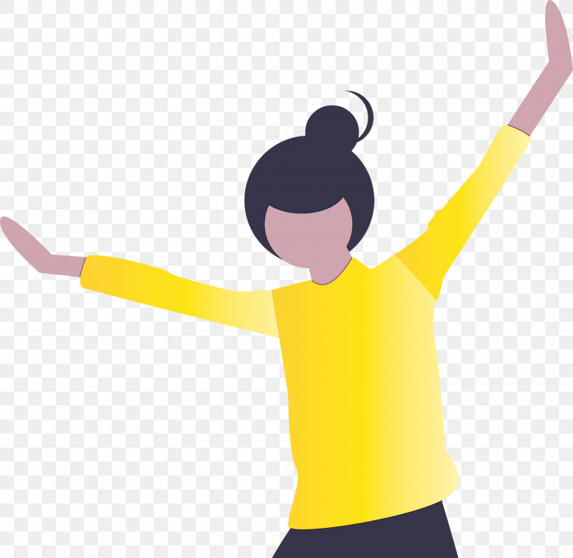 Arm Yellow Cartoon T-shirt Gesture, PNG, 3000x2923px, Abstract Girl, Arm, Cartoon, Cartoon Girl, Gesture Download Free