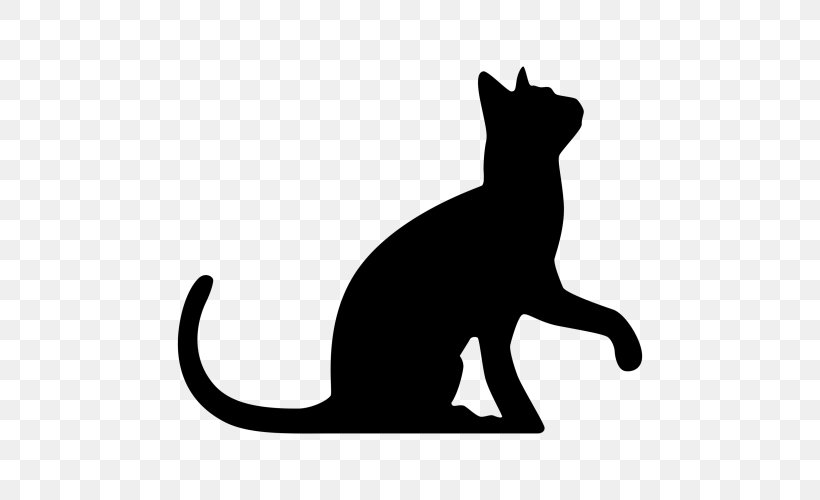 Kitten Sphynx Cat Silhouette Black Cat Clip Art, PNG, 500x500px, Kitten, Art, Black, Black And White, Black Cat Download Free