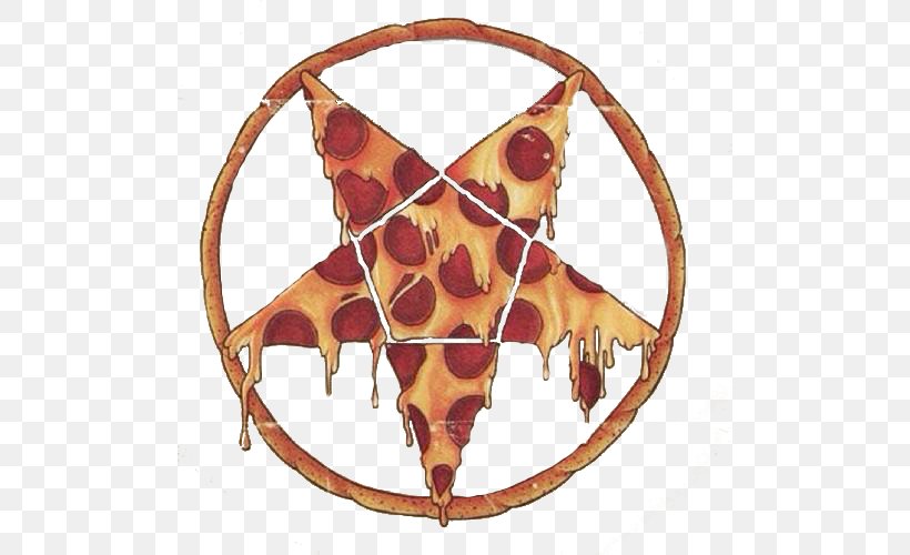 Pizza Pentagram Satanism Papa John's, PNG, 500x500px, Pizza, Baphomet, Food, Invertebrate, Pentacle Download Free