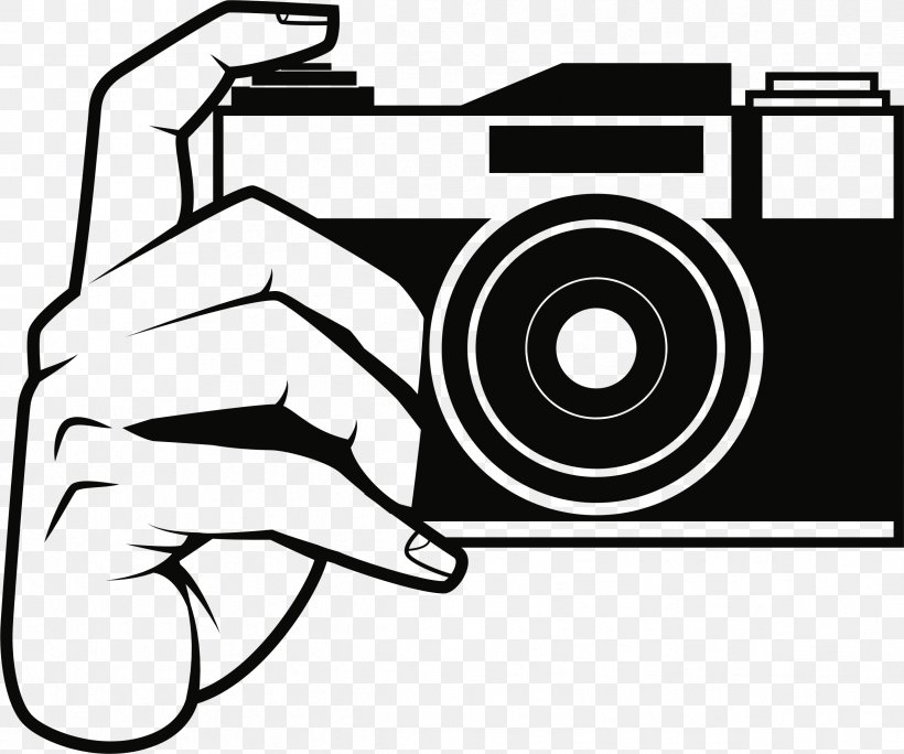 Black And White Camera Photography Clip Art, PNG, 2381x1987px, Black And White, Area, Artwork, Black, Brand Download Free