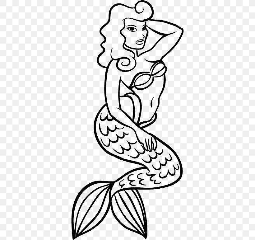 Tattoo Mermaid Wall Decal Sticker, PNG, 374x771px, Watercolor, Cartoon, Flower, Frame, Heart Download Free