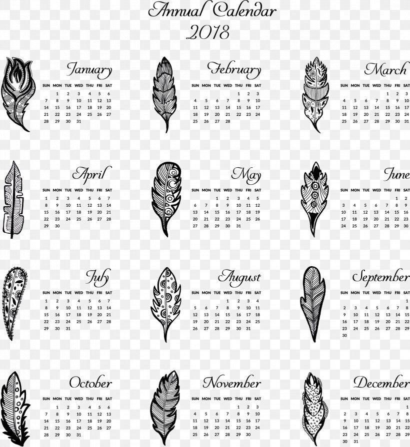 Calendar Euclidean Vector Template Icon, PNG, 2159x2357px, Calendar, Black, Black And White, Monochrome, Monochrome Photography Download Free