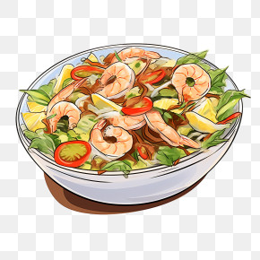 Salad - Delicious Shrimp Salad In A Bowl PNG