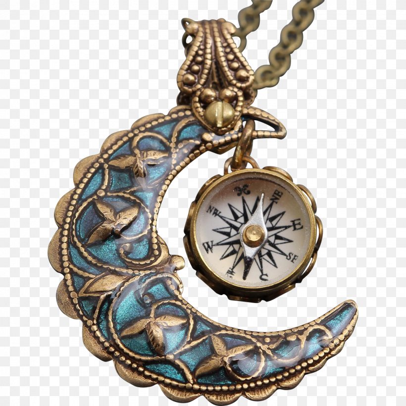 Locket Charms & Pendants Jewellery Necklace Turquoise, PNG, 1431x1431px, Locket, Blue Moon, Chain, Charms Pendants, Compass Download Free