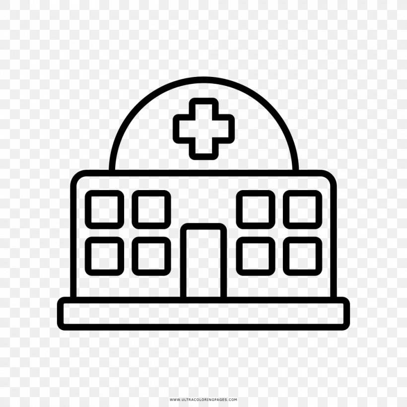 Hospital Drawing Coloring Book Clinic, PNG, 1000x1000px, Hospital, Area, Black, Black And White, Brand Download Free