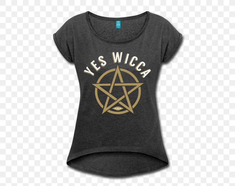 T-shirt Pentagram Pentacle Wicca Symbol, PNG, 650x650px, Tshirt, Active Shirt, Brand, Heiden, Outerwear Download Free