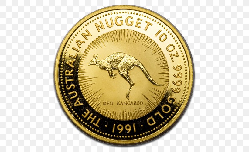 Coin Perth Mint Australian Gold Nugget Kangaroo, PNG, 500x500px, Coin, Australia, Australian Gold Nugget, Badge, Bullion Coin Download Free