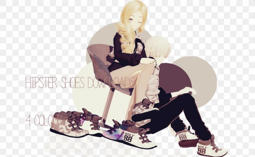 Shoe Clothing MikuMikuDance Slipper Fashion, PNG, 1024x634px, Watercolor, Cartoon, Flower, Frame, Heart Download Free
