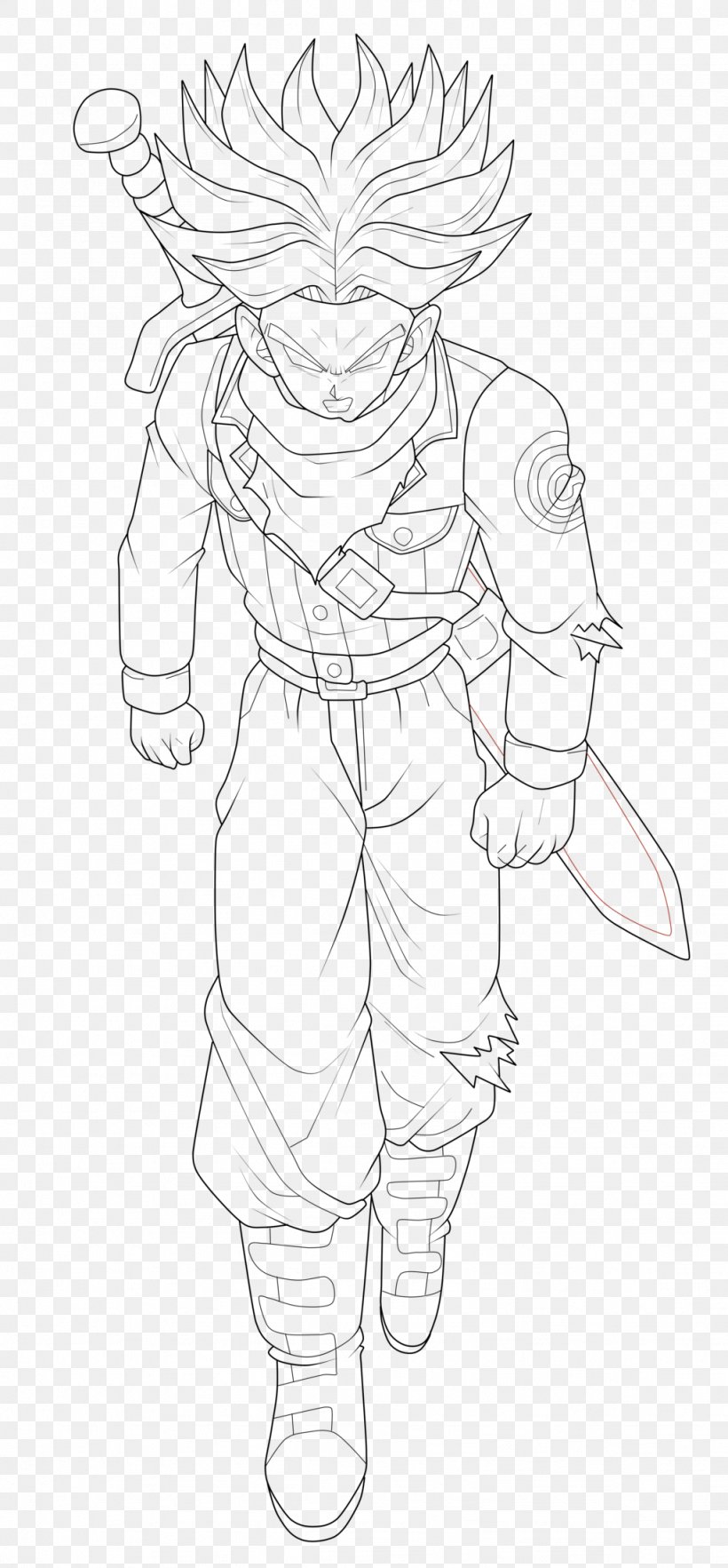 Trunks Goku Drawing Line Art Goten, PNG, 1024x2205px, Trunks, Arm, Art, Artwork, Black And White Download Free