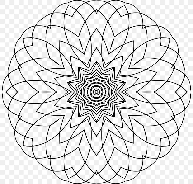 Circle Symmetry Line Art Point Pattern, PNG, 800x780px, Symmetry, Area, Black And White, Drawing, Line Art Download Free