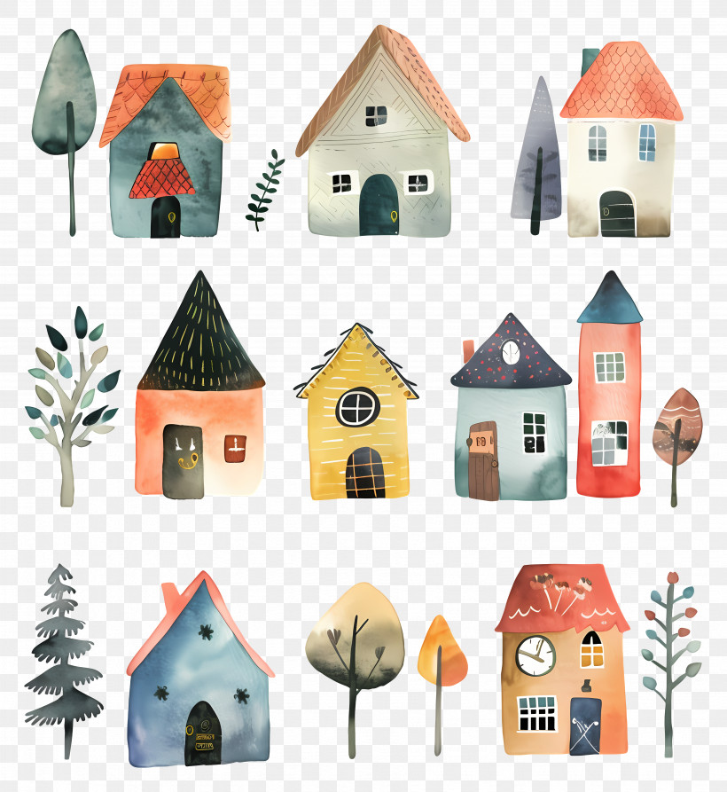 Houses - Small Cute Doodle Houses PNG
