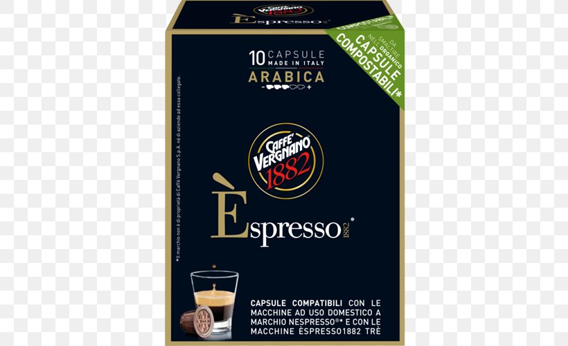 Coffee Espresso Lungo Cafe CAFFÈ VERGNANO 1882, PNG, 500x500px, Coffee, Arabica Coffee, Brand, Cafe, Coffee Bean Download Free