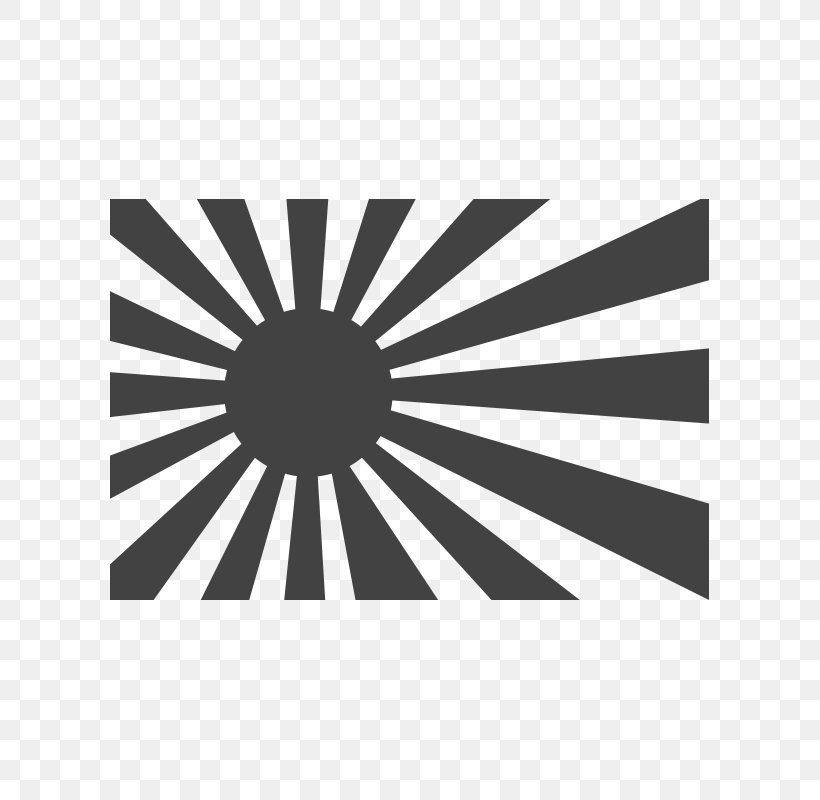 Empire Of Japan Rising Sun Flag Flag Of Japan, PNG, 800x800px, Empire Of Japan, Black, Black And White, Brand, Decal Download Free