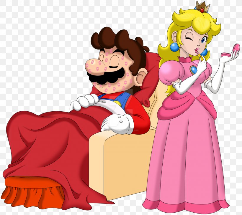 Princess Peach Mario Series Luigi Art, PNG, 1600x1425px, Watercolor, Cartoon, Flower, Frame, Heart Download Free