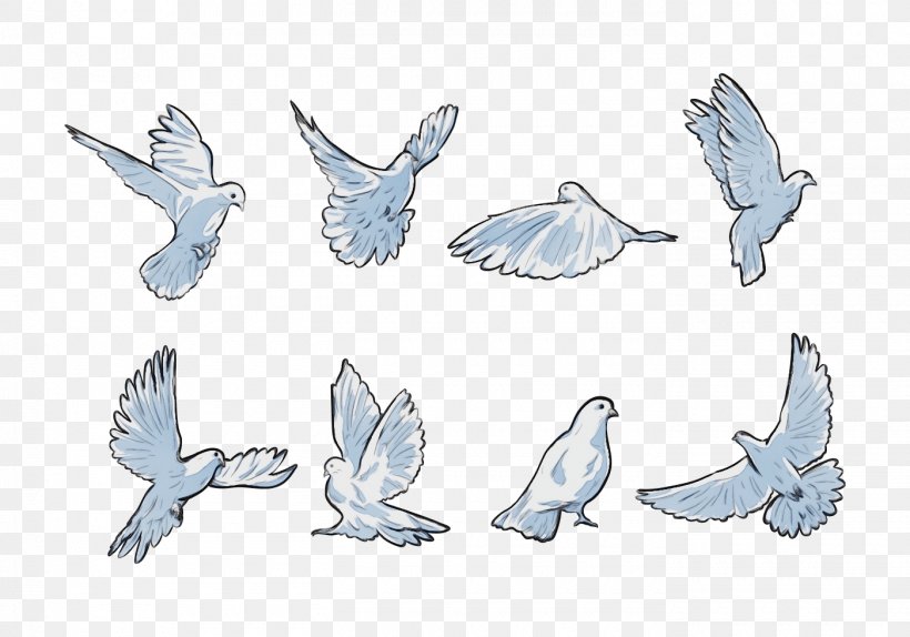Wing Pigeons And Doves Rock Dove Animal Figure Bird, PNG, 1400x980px, Watercolor, Animal Figure, Bird, Drawing, Line Art Download Free