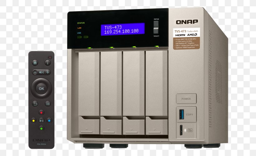 QNAP TVS-473 4-Bay Diskless NAS Server, PNG, 800x500px, Network Storage Systems, Accelerated Processing Unit, Audio Receiver, Central Processing Unit, Data Storage Download Free