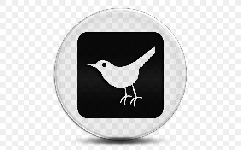 Social Media Beak Bird Twitter Social Network, PNG, 512x512px, Social Media, Beak, Bird, Black And White, Media Download Free