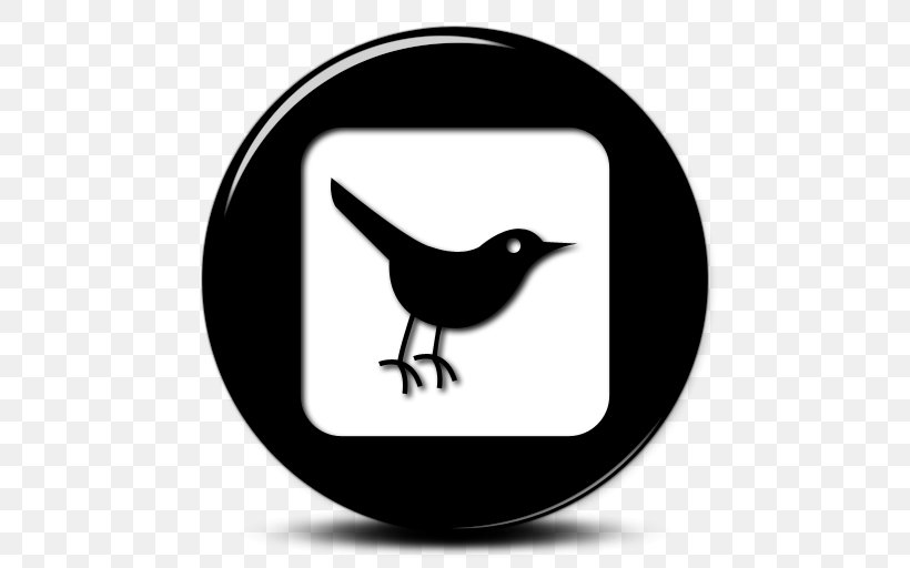 Bird Social Media Social Networking Service, PNG, 512x512px, Bird, Beak, Black And White, Monochrome Photography, Silhouette Download Free