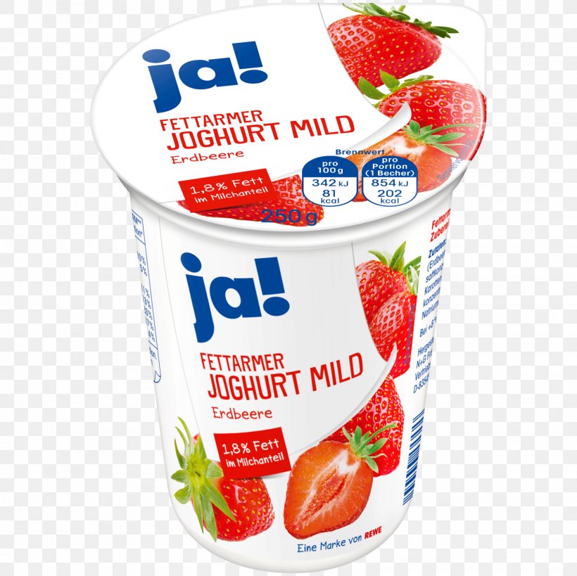 Strawberry Yoghurt REWE Group Crème Fraîche, PNG, 1600x1600px, Strawberry, Cream, Dairy Product, Diet Food, Discount Shop Download Free