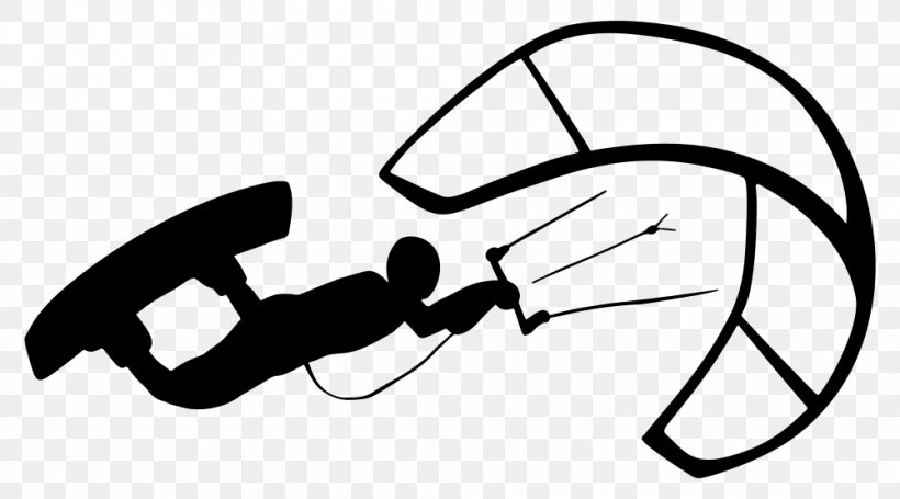 Windsurfing Kitesurfing Surfboard Clip Art, PNG, 1000x556px, Windsurfing, Area, Artwork, Black, Black And White Download Free