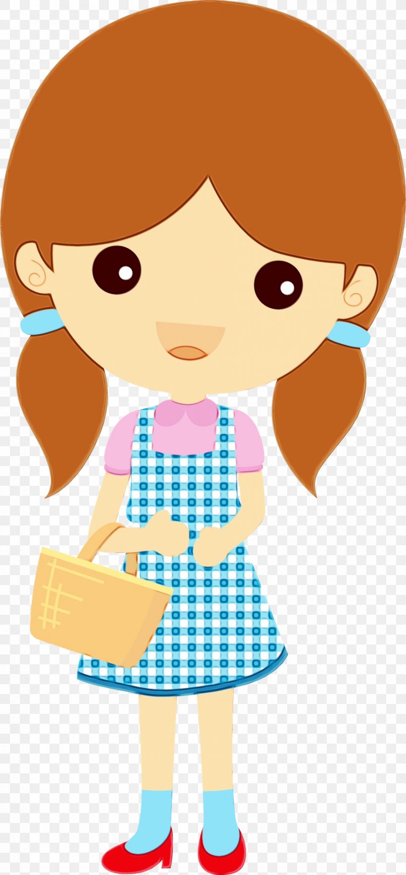 Cartoon Clip Art Doll Toy Brown Hair, PNG, 900x1938px, Watercolor, Brown Hair, Cartoon, Child, Doll Download Free