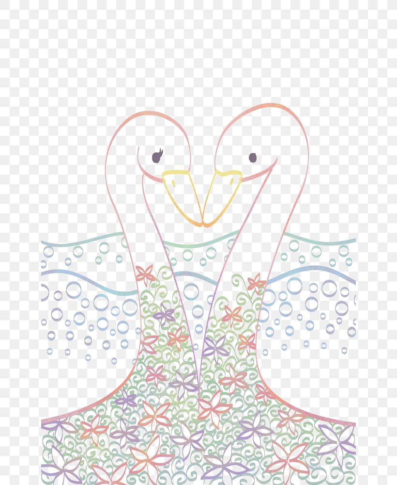 Cygnini Illustration, PNG, 650x1000px, Watercolor, Cartoon, Flower, Frame, Heart Download Free