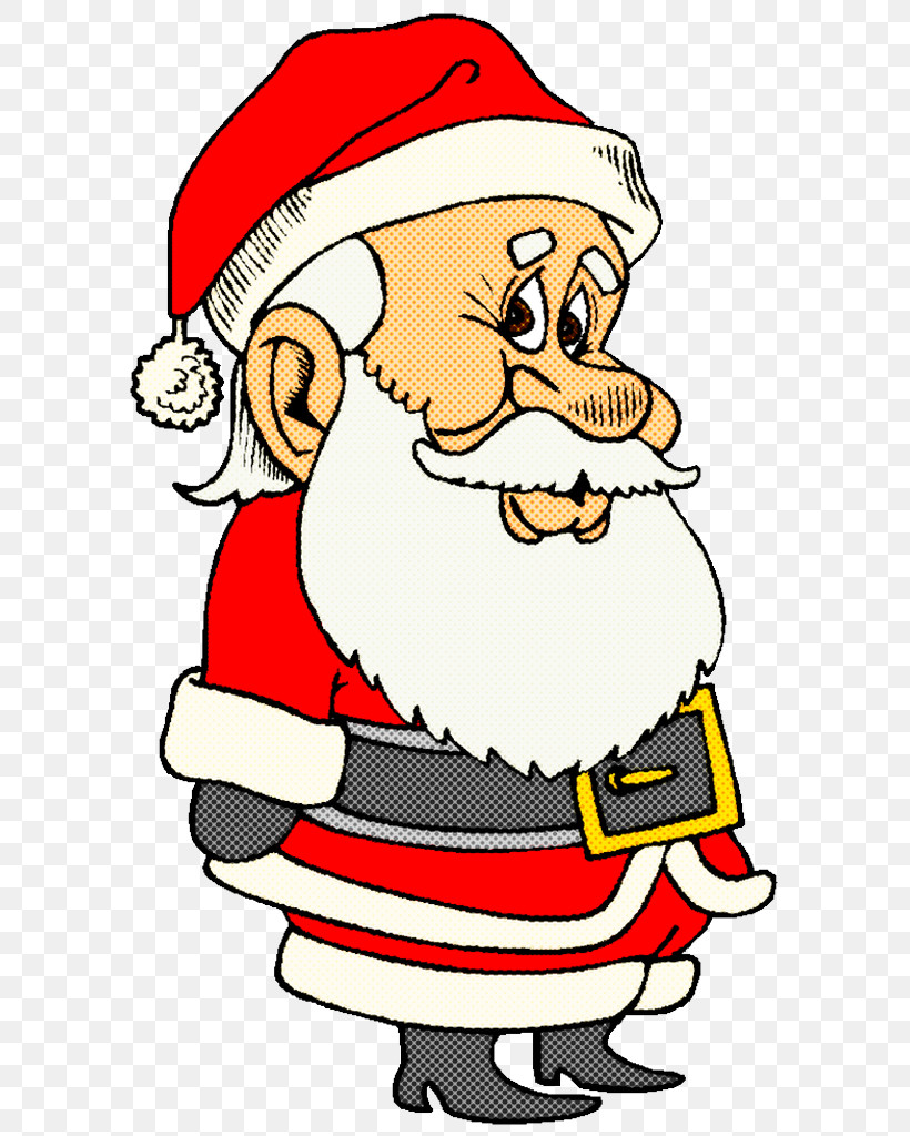 Santa Claus, PNG, 606x1024px, Cartoon, Costume Hat, Facial Hair, Line, Line Art Download Free