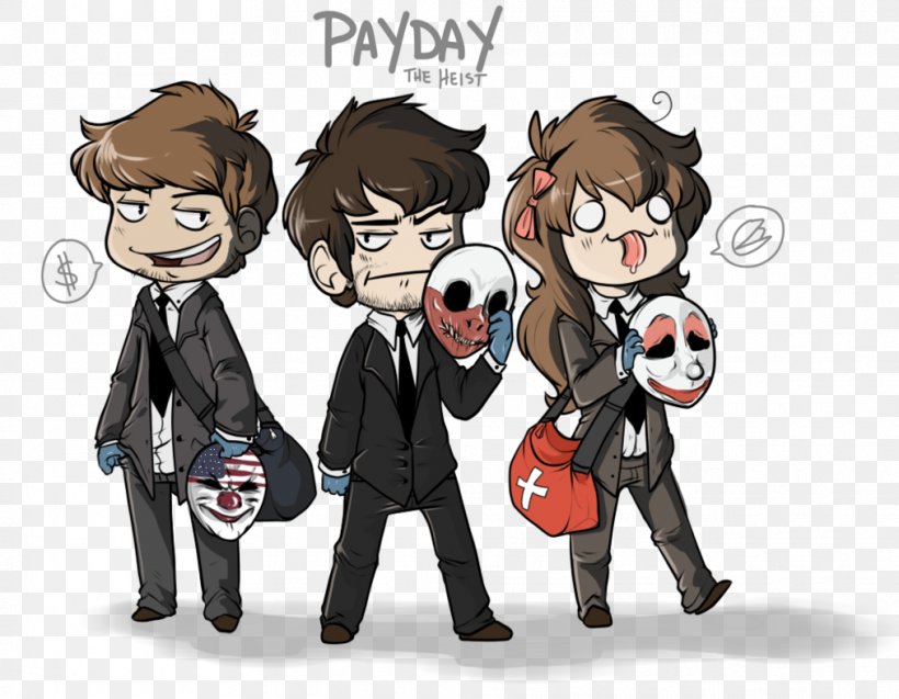 Payday 2 Payday: The Heist Xbox 360 Hotline Miami Minecraft, PNG, 1013x788px, Payday 2, Art, Cartoon, Drawing, Fan Art Download Free