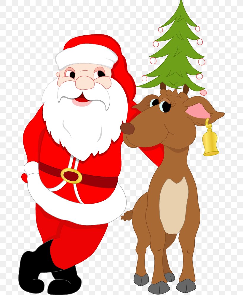 Santa Claus Reindeer Christmas Cartoon, PNG, 696x994px, Santa Claus, Animation, Art, Cartoon, Christmas Download Free