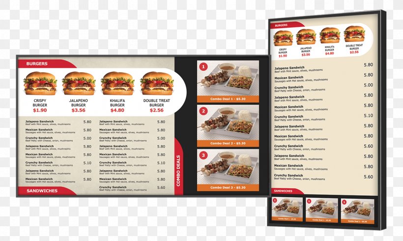 Fast Food Menu Restaurant Papa John's Digital Signs, PNG, 1362x814px, Fast Food, Advertising, Brand, Computer Software, Digital Signs Download Free