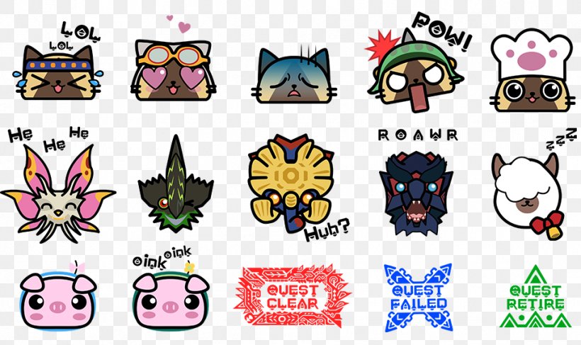 Monster Hunter: World Monster Hunter Diary: Poka Poka Airou Village Sticker Felyne Capcom, PNG, 958x569px, Monster Hunter World, Capcom, Decal, Emoji, Felyne Download Free