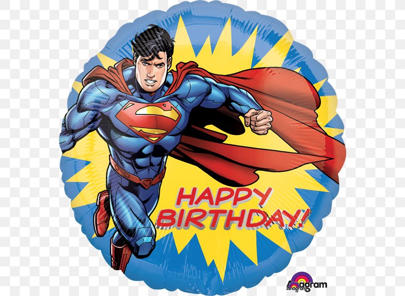 Superman Mylar Balloon Birthday Party, PNG, 600x600px, Superman, Action Figure, Balloon, Batman, Birthday Download Free