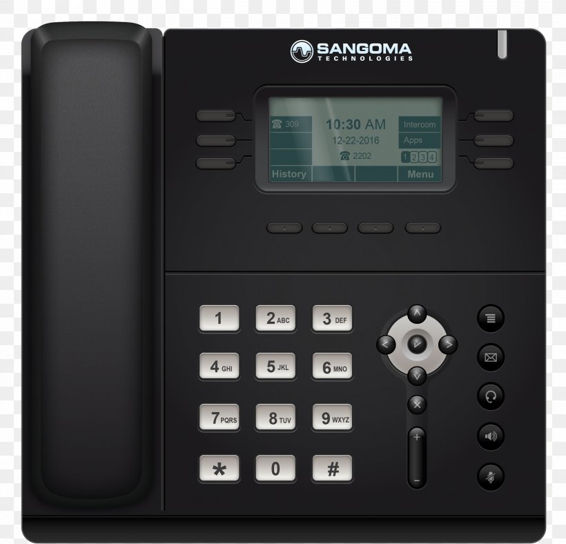 VoIP Phone Sangoma Technologies Corporation Asterisk Telephone Voice Over IP, PNG, 2526x2429px, Voip Phone, Adapter, Asterisk, Business Telephone System, Corded Phone Download Free