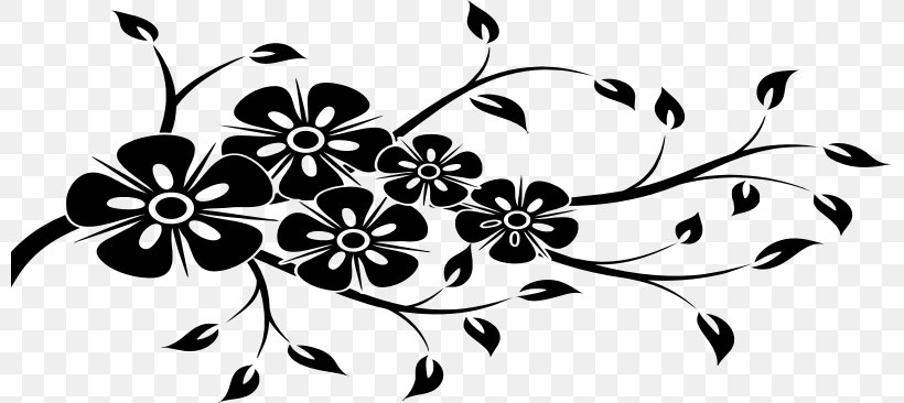 Floral Design Clip Art, PNG, 799x366px, Floral Design, Art, Black, Black And White, Branch Download Free