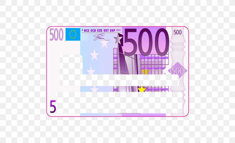 500 Euro Note Euro Banknotes Money, PNG, 500x500px, 500 Euro Note, Area, Bank, Banknote, Brand Download Free
