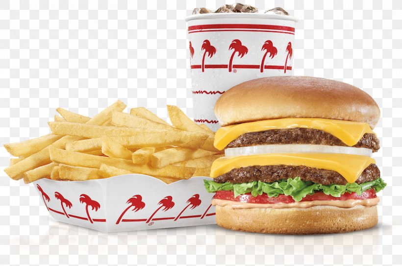 Hamburger In-N-Out Burger Cheeseburger French Fries Milkshake, PNG, 860x570px, Hamburger, American Food, Big Mac, Breakfast Sandwich, Buffalo Burger Download Free