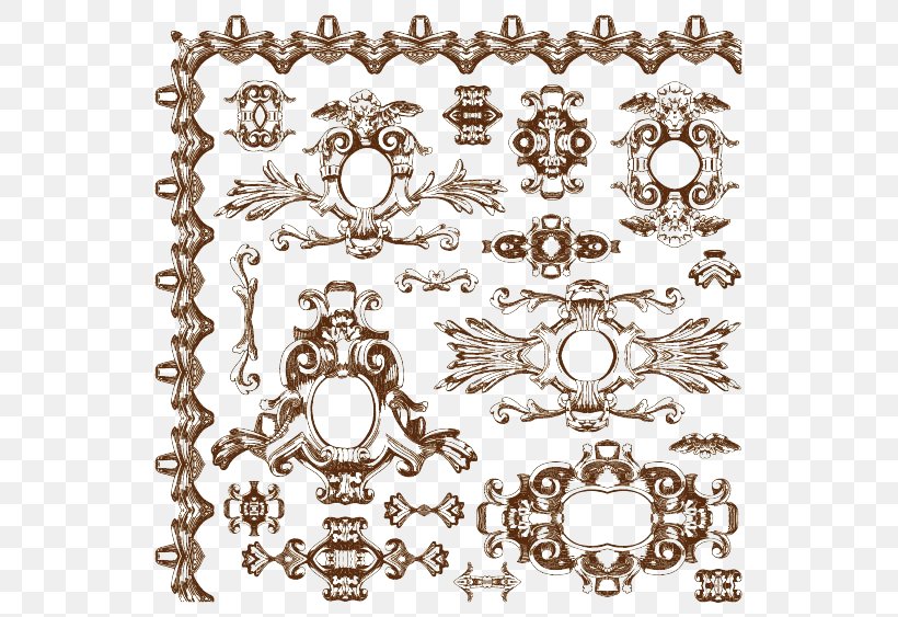Ornament Baroque Royalty-free Drawing, PNG, 563x563px, Ornament, Area, Baroque, Body Jewelry, Drawing Download Free