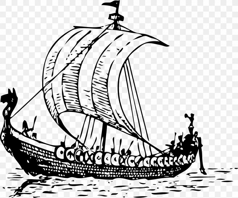 Viking Ships Clip Art, PNG, 1920x1599px, Viking Ships, Artwork, Barque, Black And White, Boat Download Free