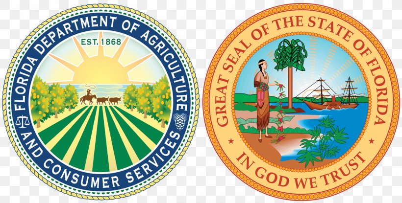 Florida Department Of Agriculture And Consumer Services Flag Of Florida Farm Florida Commissioner Of Agriculture Hinckley's Fancy Meats, PNG, 1349x684px, Flag Of Florida, Badge, Crop, Farm, Farmer Download Free