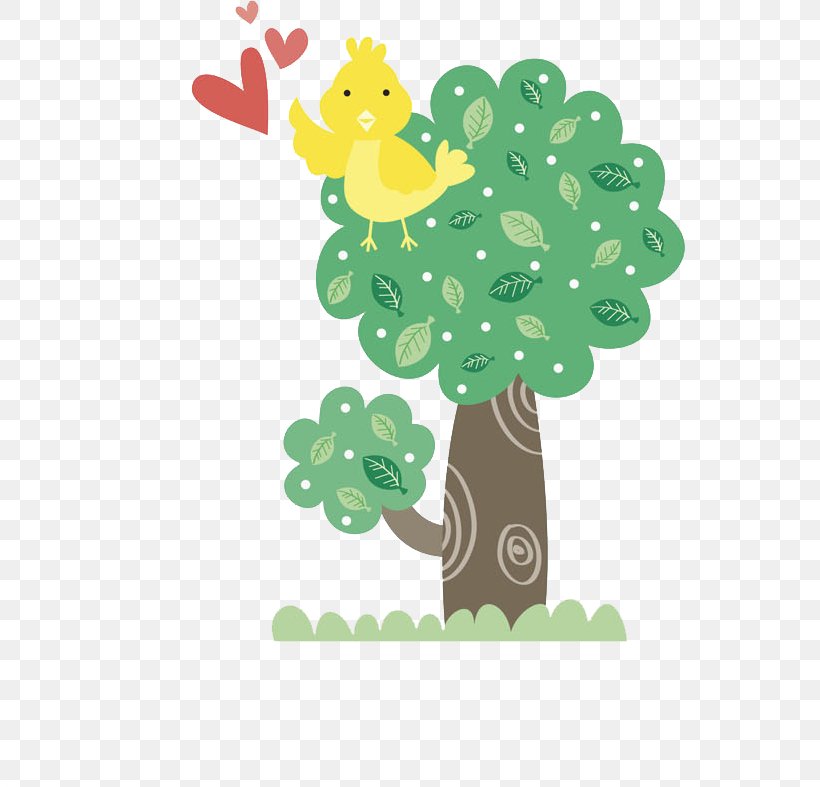 Bird Cartoon Tree Illustration, PNG, 805x787px, Bird, Animal, Cartoon, Drawing, Grass Download Free