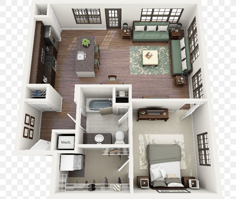 House Plan 3D Floor Plan, PNG, 728x689px, 3d Floor Plan, House Plan, Apartment, Architecture, Bedroom Download Free