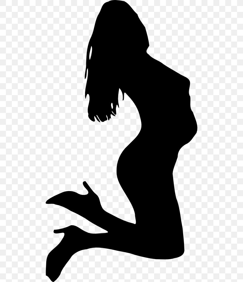 Silhouette Woman Clip Art, PNG, 512x949px, Silhouette, Arm, Art, Black, Black And White Download Free